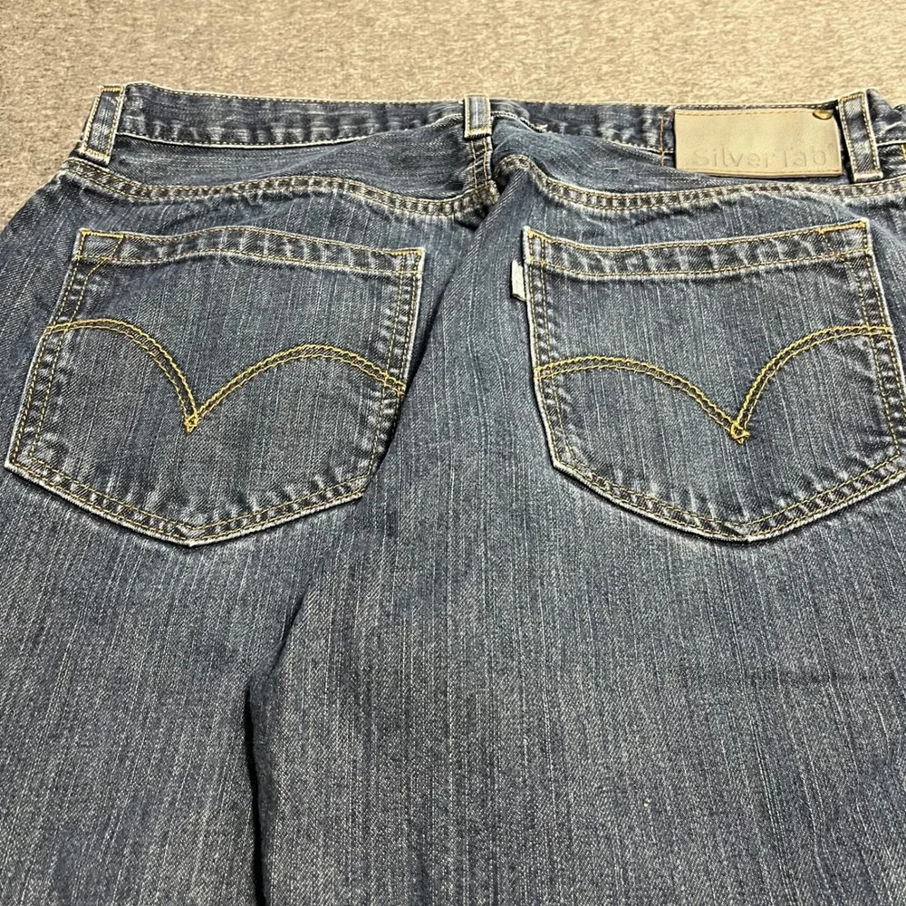 Levis SilverTab Baggy Jeans Mens 36x30 Blue Denim Wide Leg 90s Vintage Style